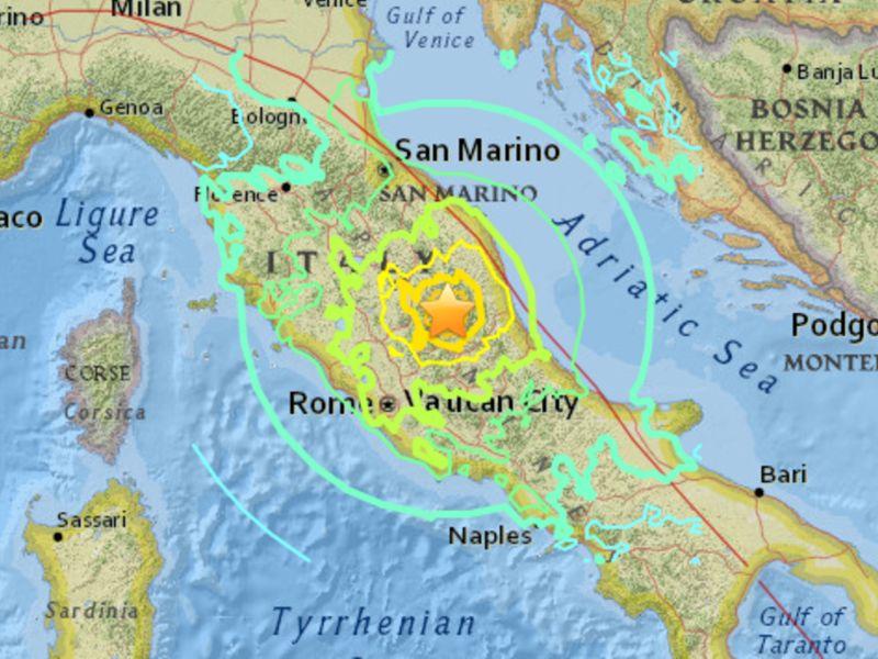 Три силни земјотреси ја погодија централна Италија 